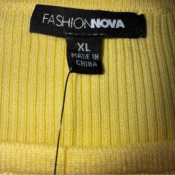 Fashion Nova – “The Rest Is Still Unwritten” Yellow Sweater Dress Size XL NWT - Picture 4 of 10